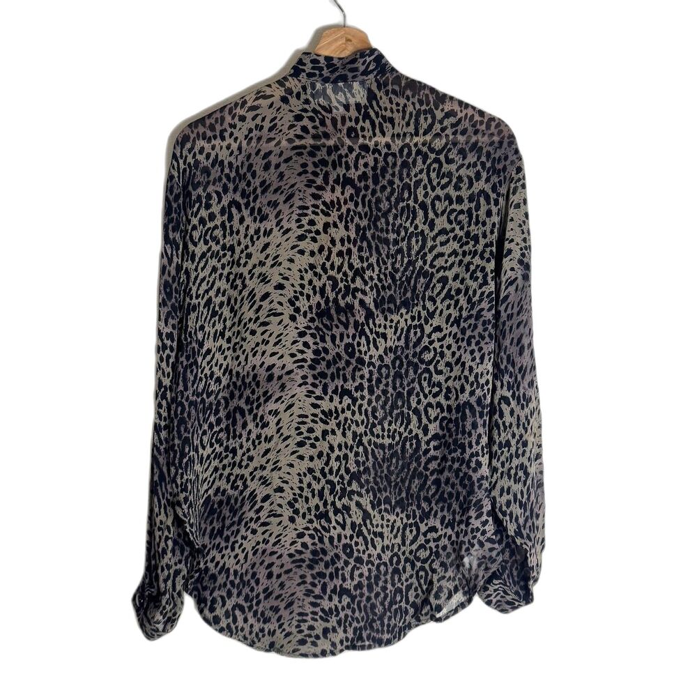 Vintage Dorothy Schoelen Shirt Womens medium Animal Print Floral Sheer 90s - Picture 11 of 13